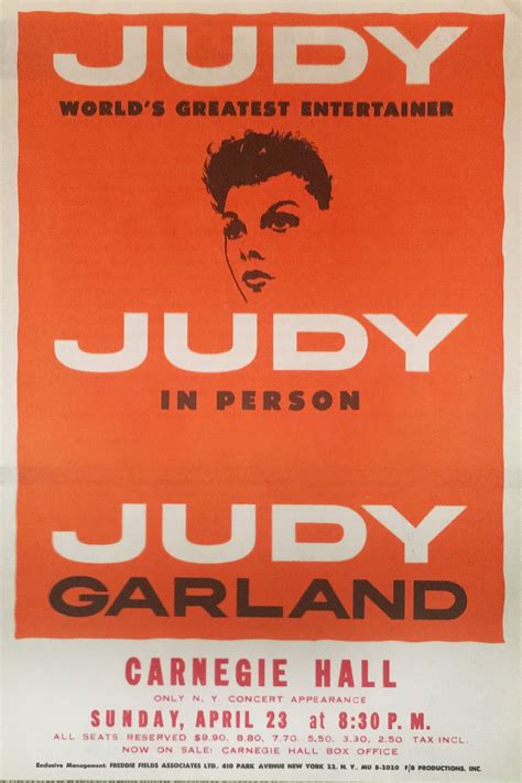 judy garland at carnegie hall poster